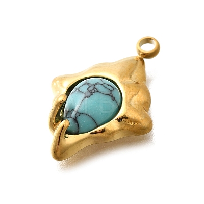 Synthetic Turquoise Pendants LS-STAS-D310-03G-03-1