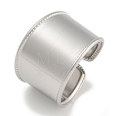 304 Stainless Steel Open Cuff Ring for Women RJEW-U014-16P-1