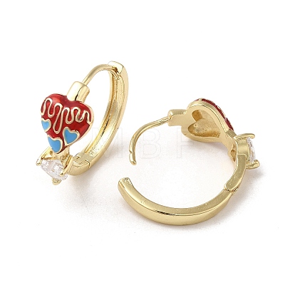 Real 18K Gold Plated Brass Heart Hoop Earrings EJEW-L268-024G-03-1