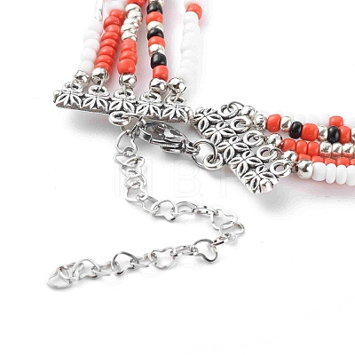 Round Seed Beads Multi-strand Necklaces NJEW-JN03460-02-1