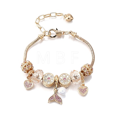Alloy European Beads Charm Bracelets BJEW-F495-10G-1