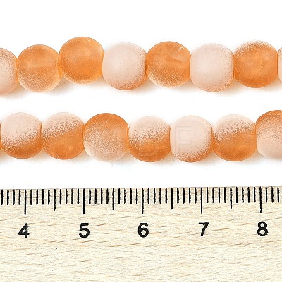 Frosted Crackle Glass Beads Strands GLAA-U001-6mm-M10-1