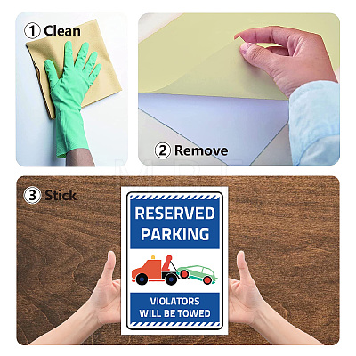 5Pcs Waterproof PVC Warning Sign Stickers DIY-WH0237-032-1