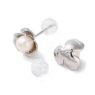 Natural Pearl Stud Earrings for Women EJEW-C083-07E-P-1