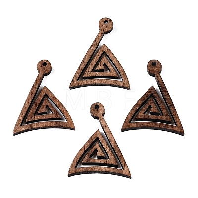 Natural Walnut Wood Pendants WOOD-T032-03-1