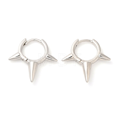 Rack Plating Brass Spike Hoop Earrings for Women EJEW-D059-19P-1