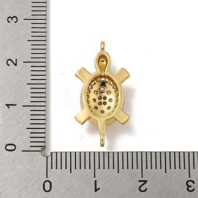 Brass Pave Clear Cubic Zirconia Sea Animal Connector Charms KK-N254-128G-1