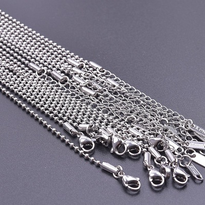 Unisex 304 Stainless Steel Ball Chains Necklaces YT0712-1-1
