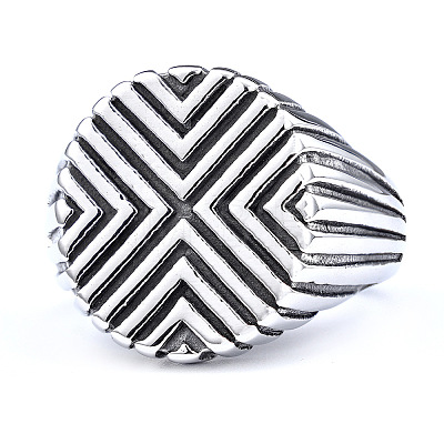 Textured 304 Stainless Steel Finger Rings for Men FS-WGDE9FA-06-1