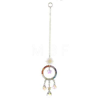 Chakra Gemstone Beads Pendant Decorations HJEW-JM01152-01-1