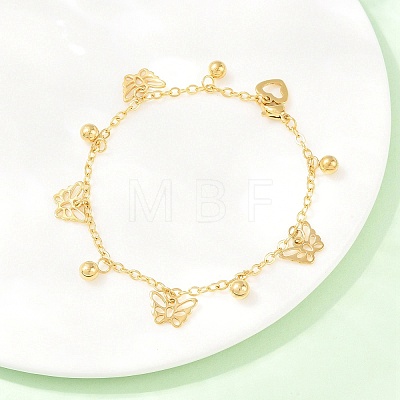 304 Stainless Steel Charm Anklets BJEW-D458-03G-1