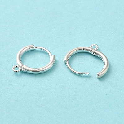 925 Sterling Silver Huggie Hoop Earring Findings STER-K174-15A-S-1