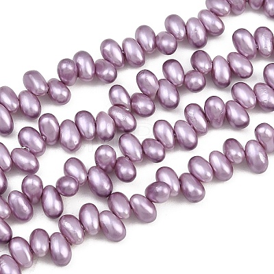 Electroplated Shell Pearl Beads Strands BSHE-B009-A01-5x8mm-03-1
