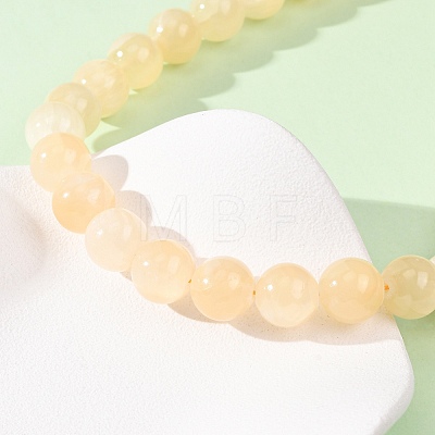 12MM Grade A Natural Golden Silk Jade Round Beaded Necklaces GG-CBAA808-03P-D-1