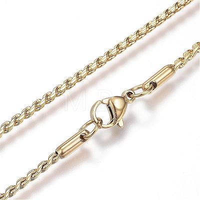 304 Stainless Steel Serpentine Chain Necklaces NJEW-D285-21G-1