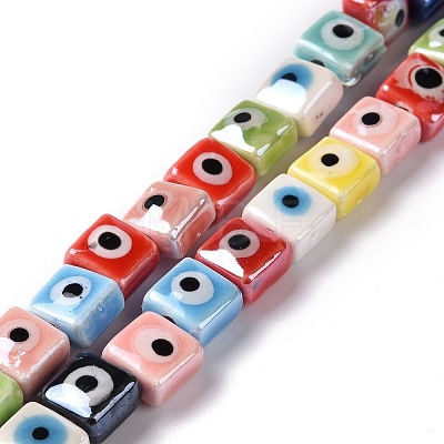 Handmade Porcelain Ceramic Beads Strands LAMP-B021-06C-1