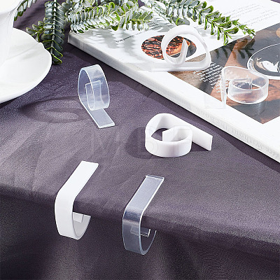 Globleland 48Pcs 2 Style  Transparent Plastic Anti-slip Tablecloth Clips AJEW-GL0002-15-1