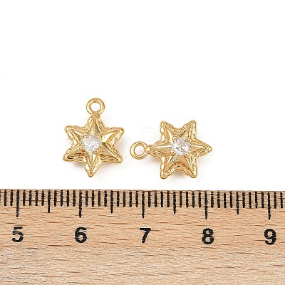 Ocean Theme Brass Micro Pave Cubic Zirconia Charms X1-KK-F902-08G-G-1