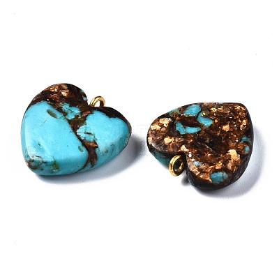 Assembled Bronzite and Synthetic Turquoise Pendants X-G-T111-04C-1