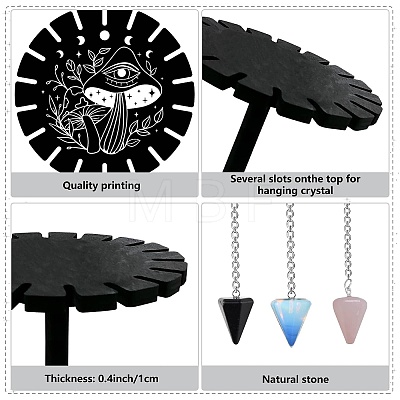 CRASPIRE 3Pcs Natural & Synthetic Mixed Gemstone Pointed Dowsing Pendulums DIY-CP0009-78B-01-1