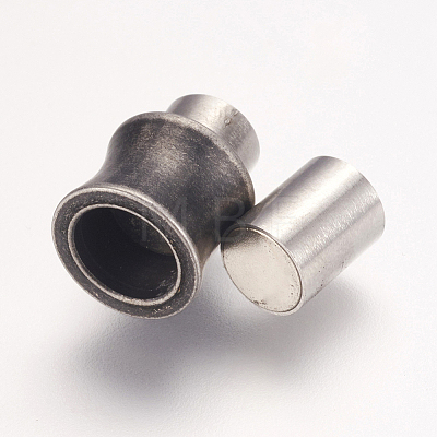304 Stainless Steel Magnetic Clasps with Glue-in Ends STAS-E144-054-1