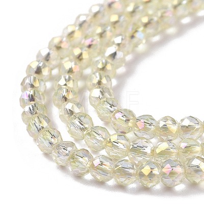 Electroplate Transparent Glass Beads Strands GLAA-H021-01B-FR04-1