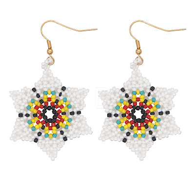 Bohemian Handmade Glass Seed Beads Dangle Earrings IE0673-1