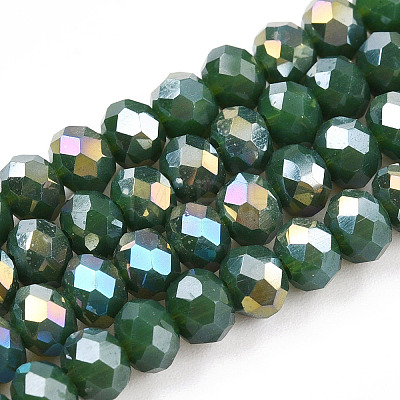 Electroplate Glass Beads Strands EGLA-A034-P4mm-B09-1