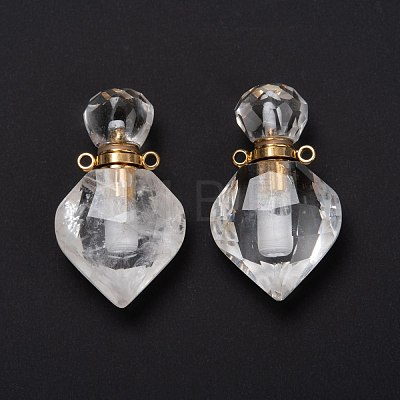 Natural Quartz Crystal Perfume Bottle Pendants G-D058-11G-03-1