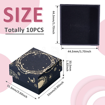 10Pcs Sun Moon Star Printed Cardboard Gift Boxes CBOX-TA0001-21E-1