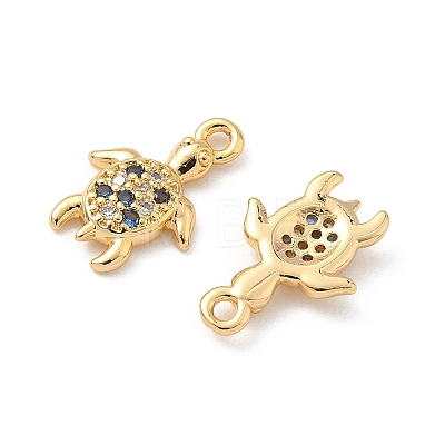 Brass Micro Pave Cubic Zirconia Charms X-KK-C099-01K-G-1