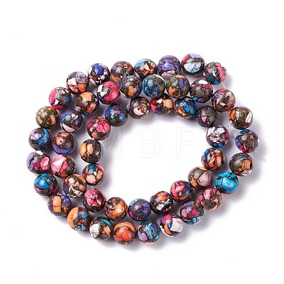 Assembled Synthetic Pyrite and Dyed Howlite Beads Strands G-K317-A29-1