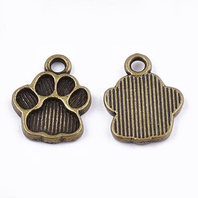 Dog Paw Prints Tibetan Style Alloy Pendant Enamel Settings TIBEP-R338-30AB-NR-1