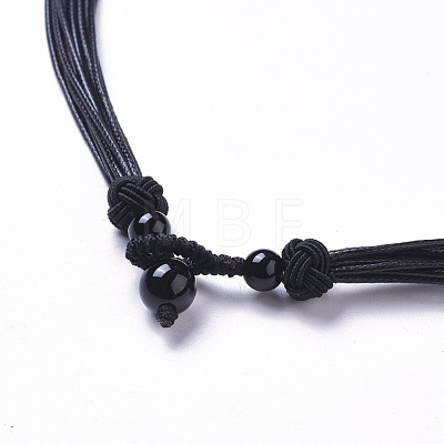 Adjustable Waxed Cord Necklace Making MAK-L027-B02-1