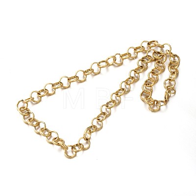 304 Stainless Steel Rolo Chains Necklaces NJEW-O051-02G-1