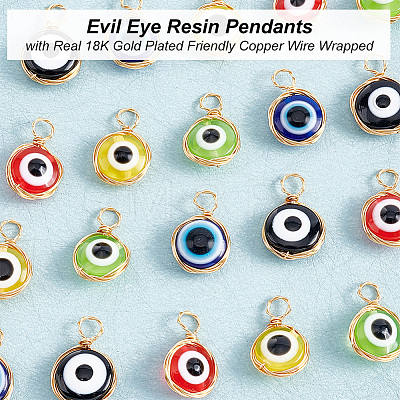 Evil Eye Resin Pendants FIND-AR0003-02-1