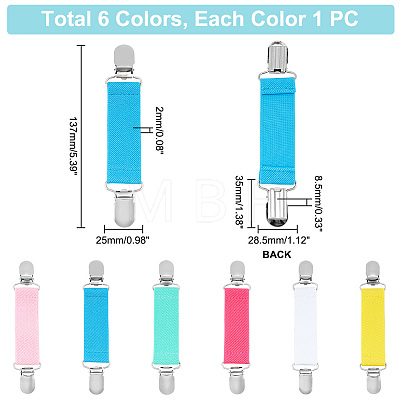 AHADEMAKER 6Pcs 6 Colors Polyester Strap Sheet Holders AJEW-GA0004-74-1