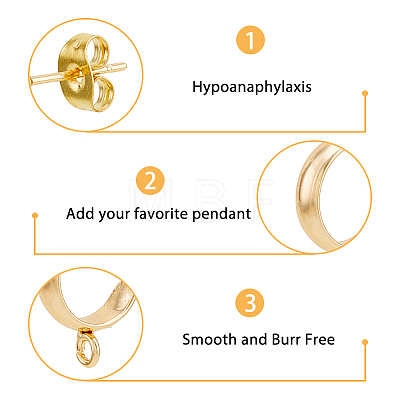 ® 20Pcs Brass Stud Earring Findings FIND-HY0001-63-1