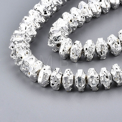 Electroplated Natural Lava Rock Beads Strands G-T114-66S-1