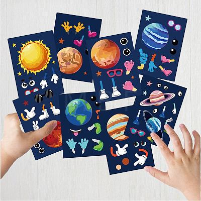 48 Sheets 8 Styles Paper Make a Face Stickers DIY-WH0467-010-1