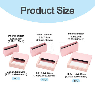 3 Bags 3 Styles Square Transparent PE Thin Film Suspension Jewelry Display Box CON-TA0001-38C-1