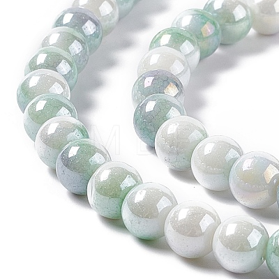 Electroplated Glass Beads Strands X-GLAA-C023-01B-1
