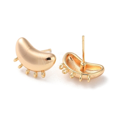 Brass Stud Earring Findings KK-A215-02G-1