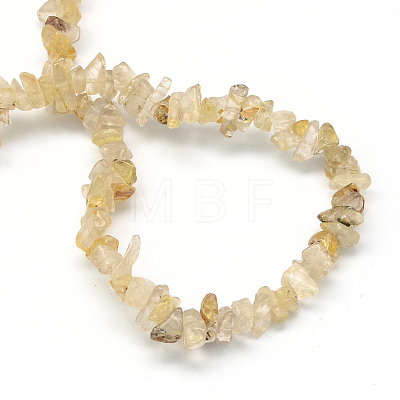 Natural Gold Rutilated Quartz Stone Bead Strands G-R192-A20-1