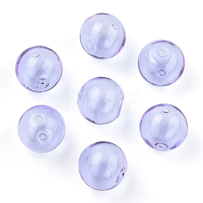 Transparent Blow High Borosilicate Glass Globe Beads X-GLAA-T003-09B-1