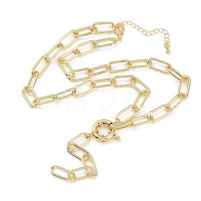 Brass Paperclip Chain Y Lariat Necklaces NJEW-H087-06D-G-1