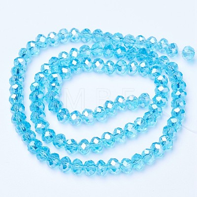 Electroplate Glass Beads Strands EGLA-A034-T6mm-B14-1