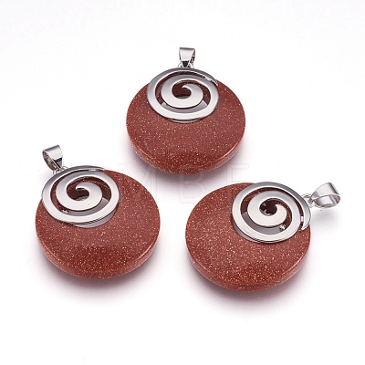 Synthetic Goldstone Pendants KK-F751-D18-1