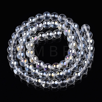 Electroplate Transparent Glass Beads Strands LS-GLAA-T032-T6mm-AB13-1