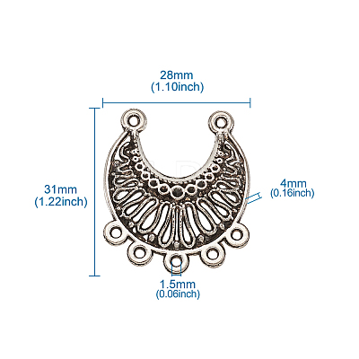 Tibetan Style Alloy Chandelier Components Links PALLOY-TA0001-21AS-1